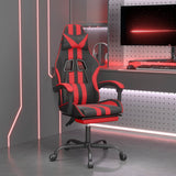 Vidaxl gamestoel draaibaar met voetensteun kunstleer zwart en rood