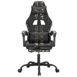 Vidaxl gamestoel draaibaar met voetensteun kunstleer zwart camouflage