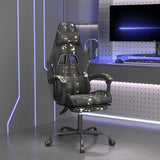 Vidaxl gamestoel draaibaar met voetensteun kunstleer zwart camouflage