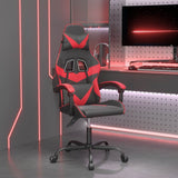 Vidaxl gamestoel draaibaar kunstleer zwart en rood