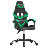 Vidaxl gamestoel draaibaar kunstleer zwart en groen