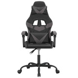 Vidaxl gamestoel draaibaar kunstleer zwart en grijs