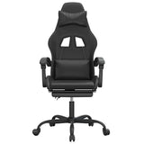 Vidaxl gamestoel draaibaar met voetensteun kunstleer zwart