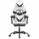 Vidaxl gamestoel draaibaar met voetensteun kunstleer zwart en wit