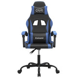 Vidaxl gamestoel draaibaar kunstleer zwart en blauw
