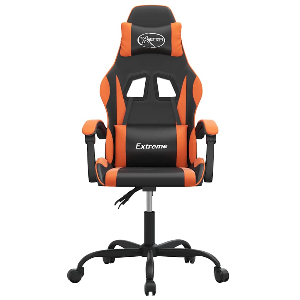Vidaxl gamestoel draaibaar kunstleer zwart en oranje