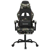 Vidaxl gamestoel draaibaar met voetensteun kunstleer zwart camouflage