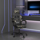 Vidaxl gamestoel draaibaar met voetensteun kunstleer zwart camouflage