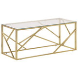 Vidaxl salontafel roestvrijstaal en gehard glas goudkleurig
