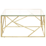Vidaxl salontafel roestvrijstaal en gehard glas goudkleurig