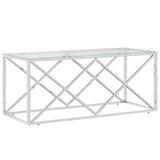 Vidaxl salontafel 110x45x45 cm roestvrij staal en glas