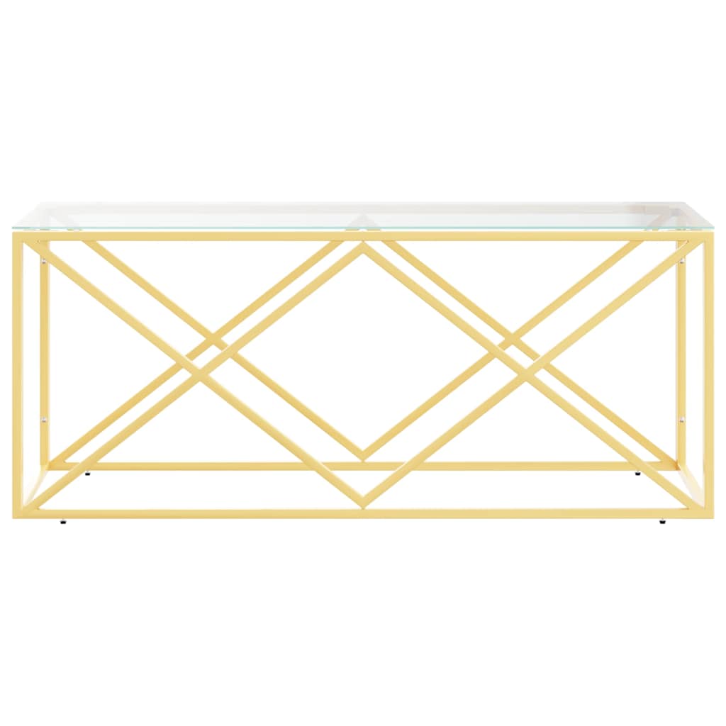 Vidaxl salontafel 110x45x45 cm roestvrij staal en glas