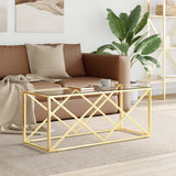 Vidaxl salontafel 110x45x45 cm roestvrij staal en glas