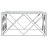 Vidaxl salontafel 80x80x40 cm roestvrij staal en glas