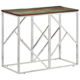 Vidaxl wandtafel roestvrij staal en massief gerecycled hout zilver