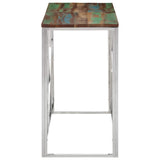 Vidaxl wandtafel roestvrij staal en massief gerecycled hout zilver