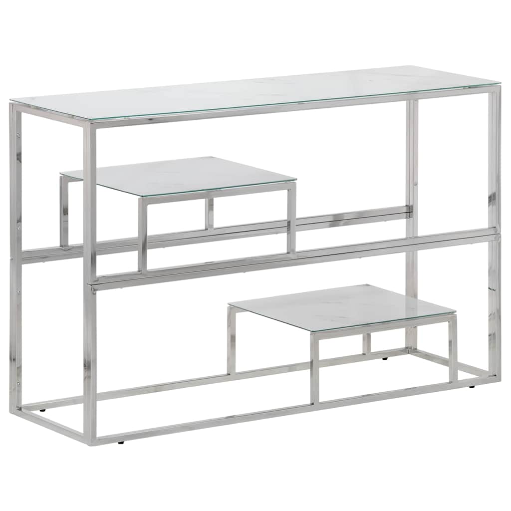 Vidaxl wandtafel roestvrijstaal en gehard glas zilverkleurig