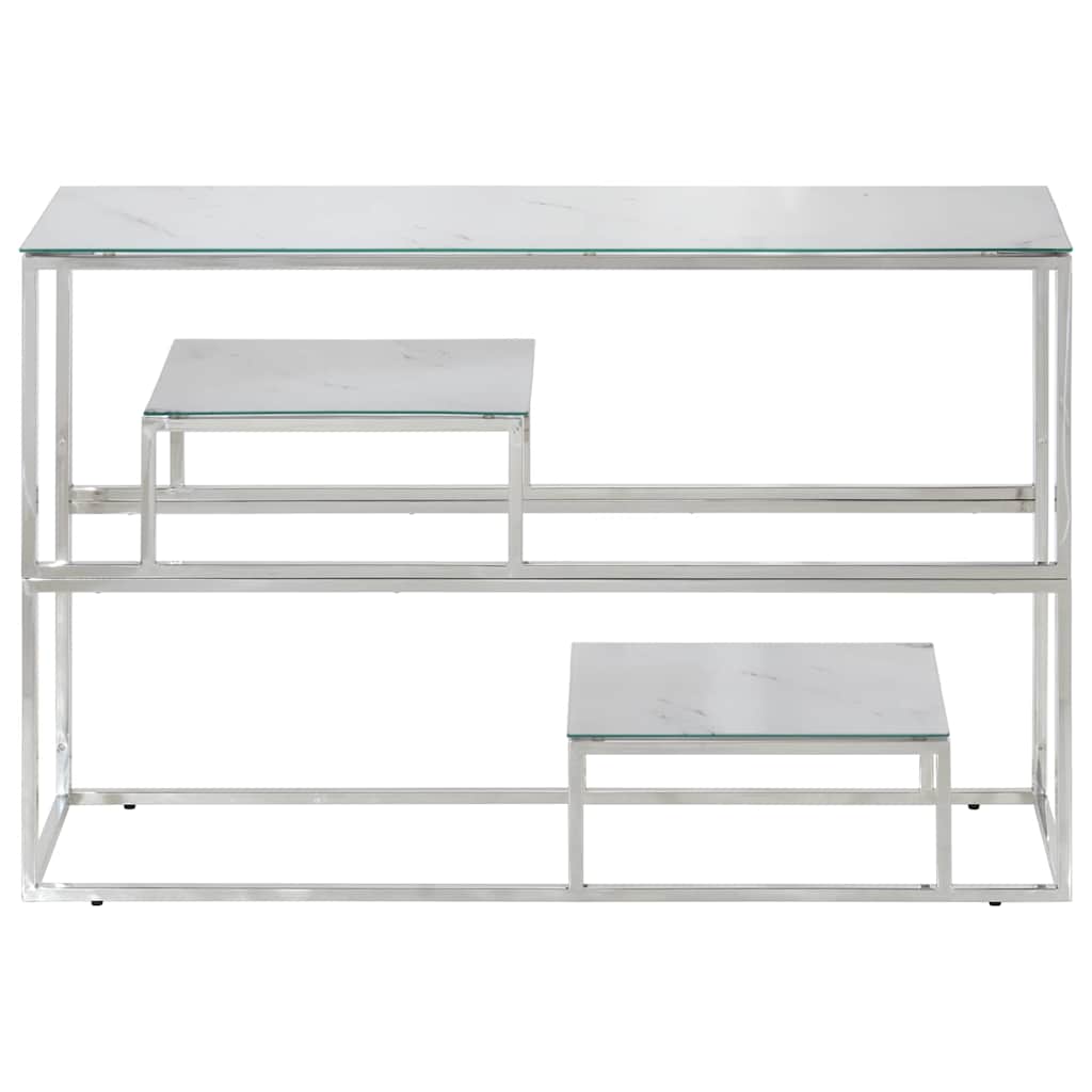Vidaxl wandtafel roestvrijstaal en gehard glas zilverkleurig