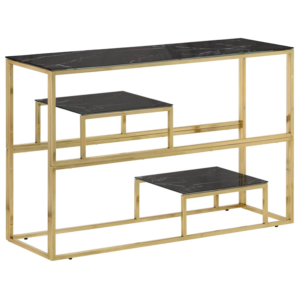 Vidaxl wandtafel roestvrijstaal en gehard glas goudkleurig