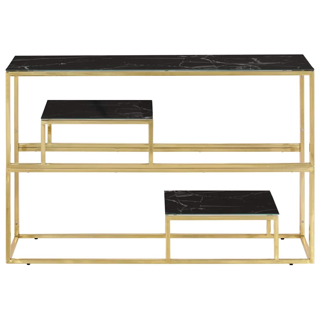 Vidaxl wandtafel roestvrijstaal en gehard glas goudkleurig