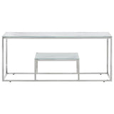 Vidaxl salontafel roestvrijstaal en gehard glas zilverkleurig