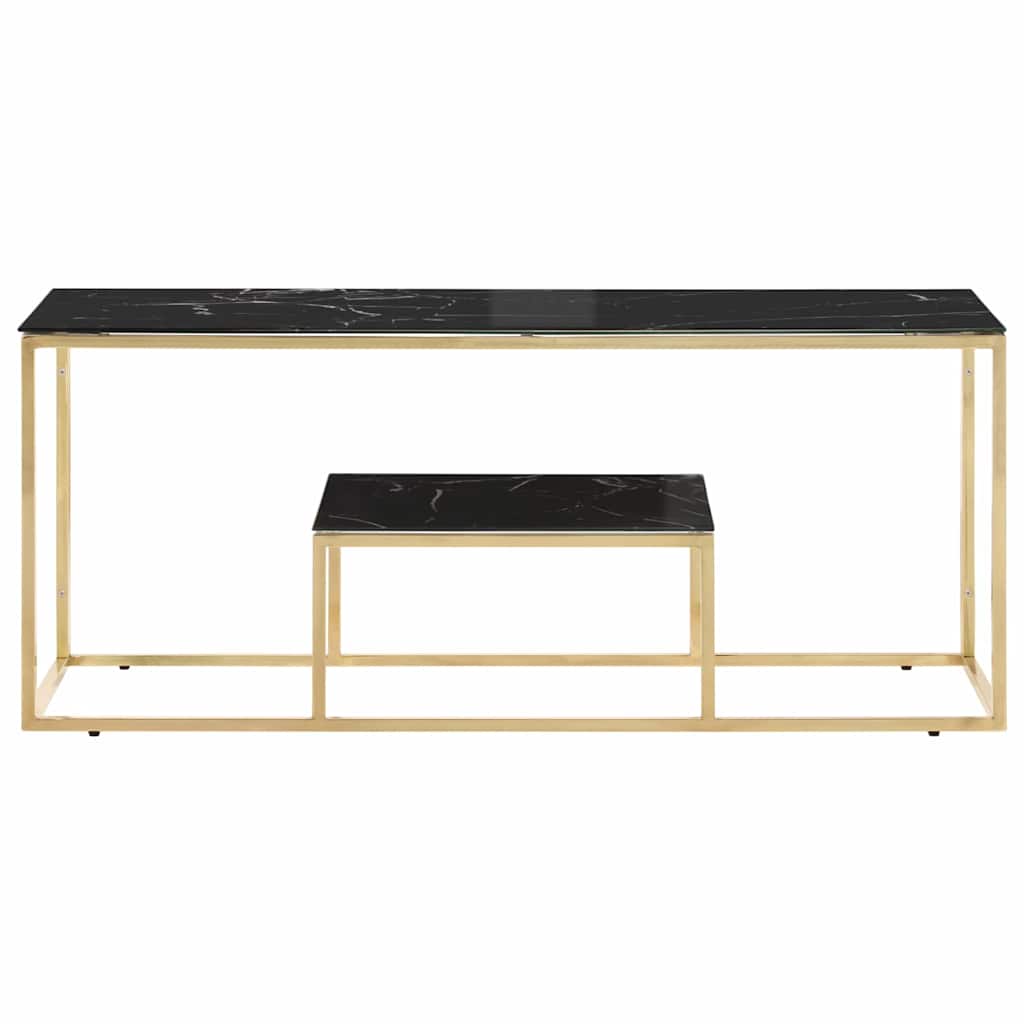 Vidaxl salontafel roestvrijstaal en gehard glas goudkleurig