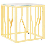 Vidaxl salontafel 50x50x50 cm roestvrij staal en glas goudkleurig