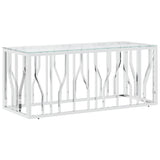 Vidaxl salontafel 110x45x45 cm roestvrij staal en glas