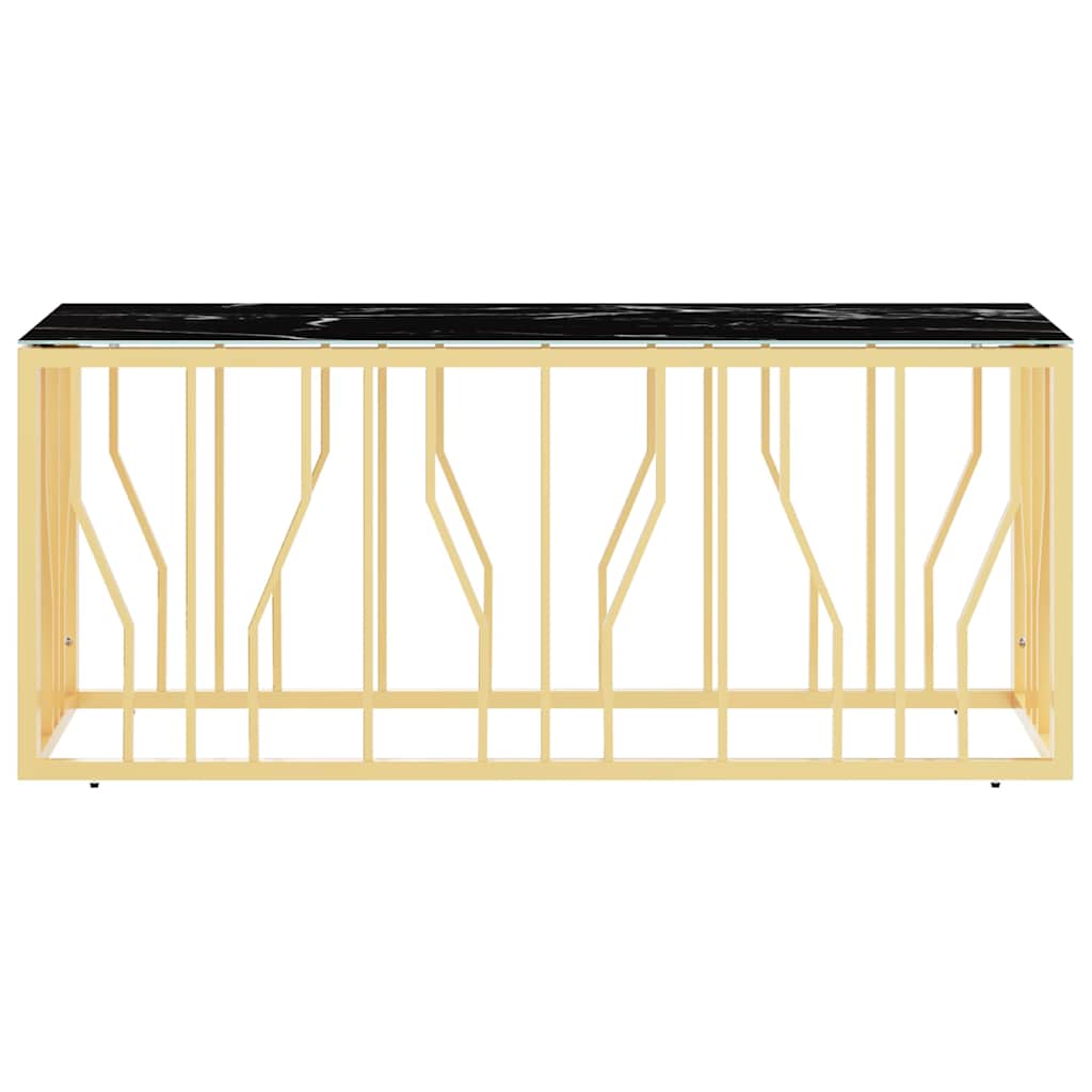 Vidaxl salontafel 110x45x45 cm roestvrij staal en glas goudkleurig