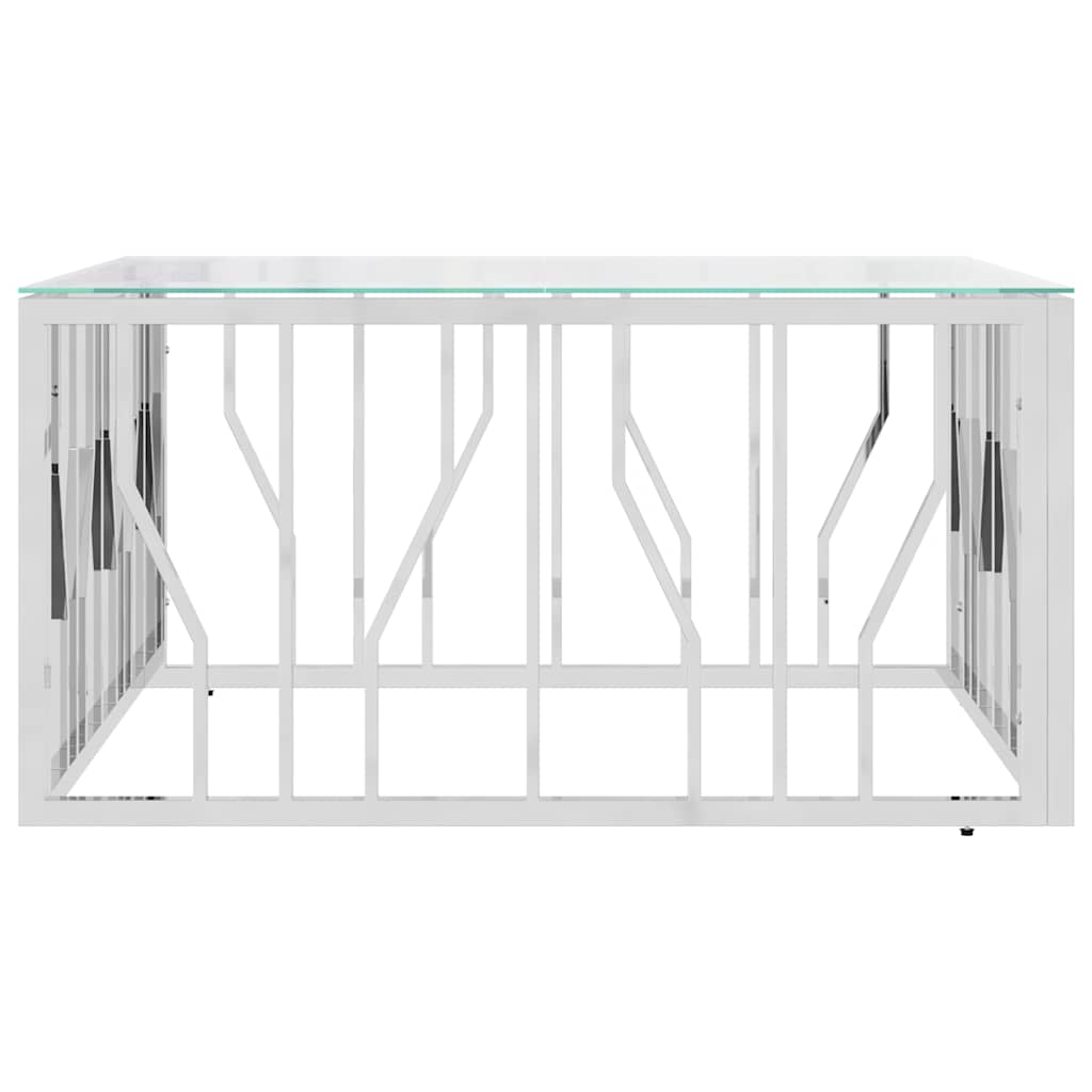 Vidaxl salontafel 80x80x40 cm roestvrij staal en glas