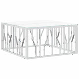 Vidaxl salontafel 80x80x40 cm roestvrij staal en glas zilverkleurig