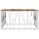 Vidaxl salontafel roestvrij staal en massief gerecycled hout zilver