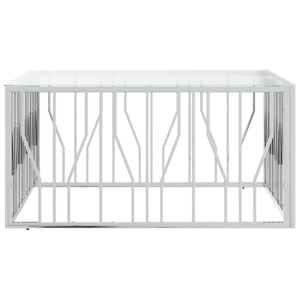 Vidaxl salontafel 100x100x50 cm roestvrij staal en glas