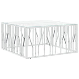 Vidaxl salontafel 100x100x50 cm roestvrij staal en glas zilverkleurig