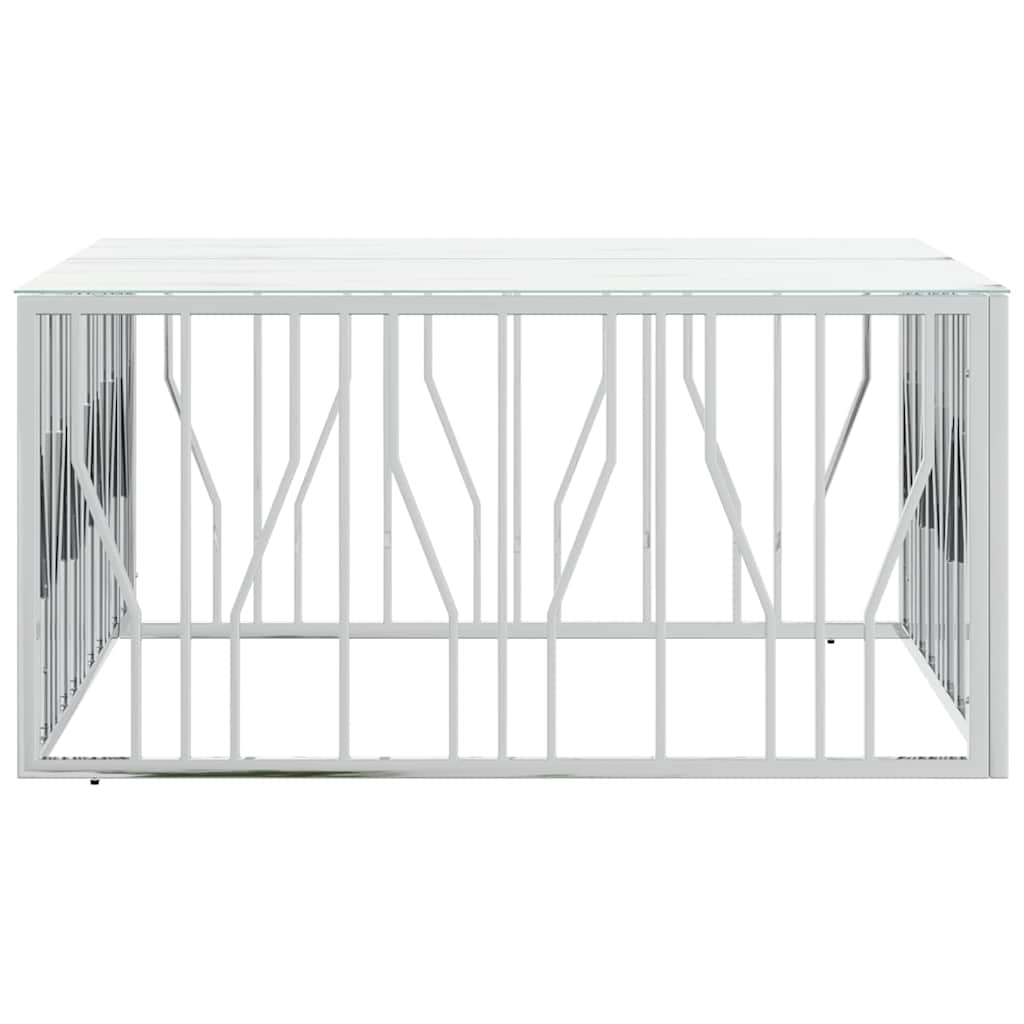 Vidaxl salontafel 100x100x50 cm roestvrij staal en glas zilverkleurig