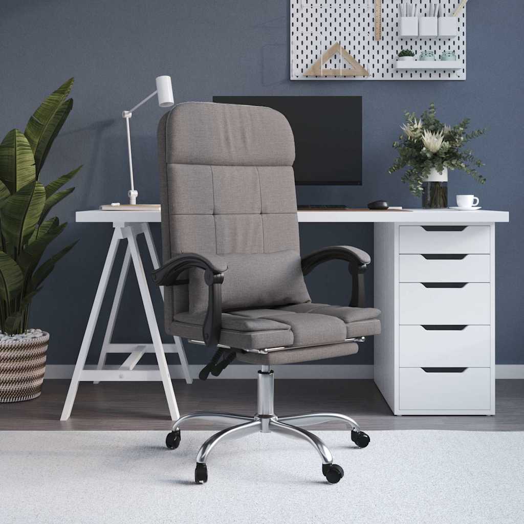 Vidaxl kantoorstoel massage verstelbaar stof taupe