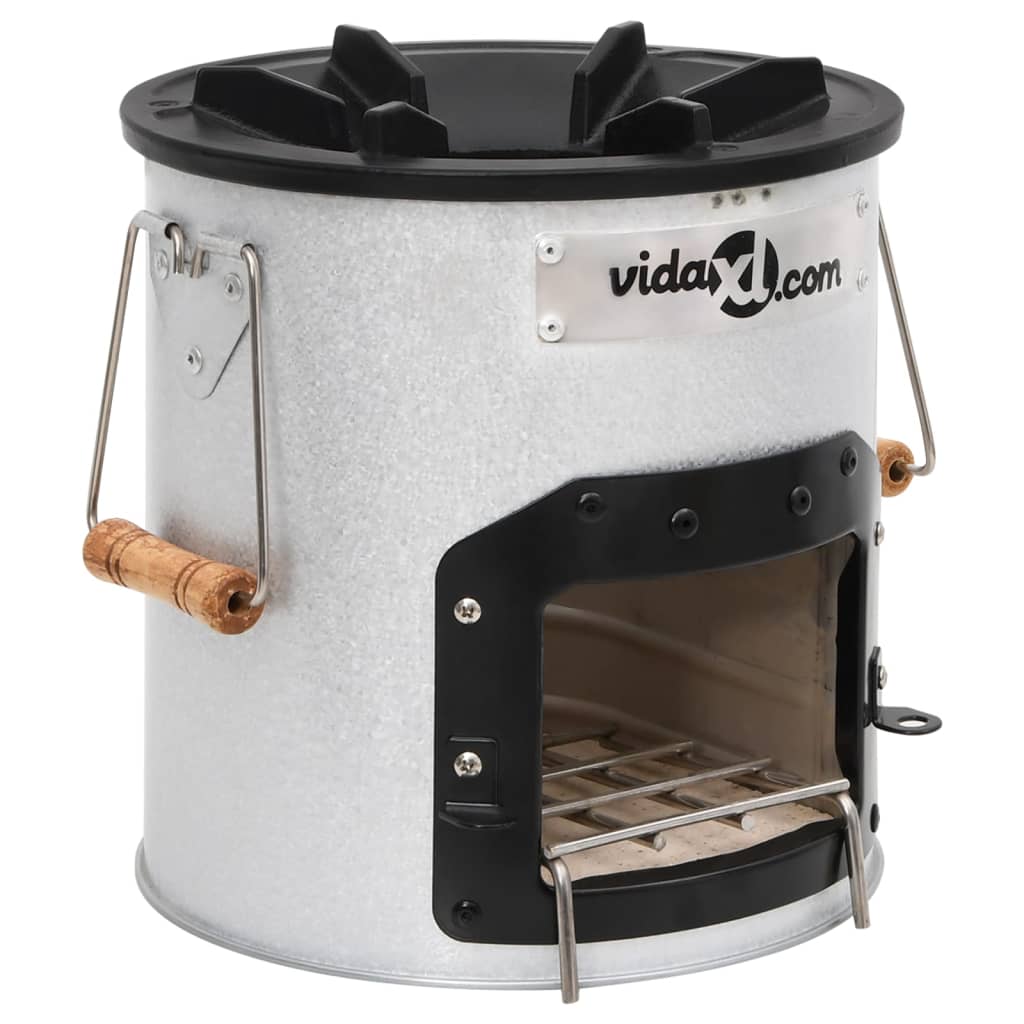 Vidaxl Camping Wood Stove 45x25x26 cm Steel Silver colored