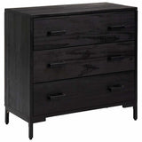 Vidaxl ladekast 75x35x70 cm massief grenenhout zwart