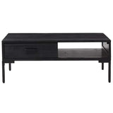 Vidaxl salontafel 90x50x35 cm massief grenenhout zwart