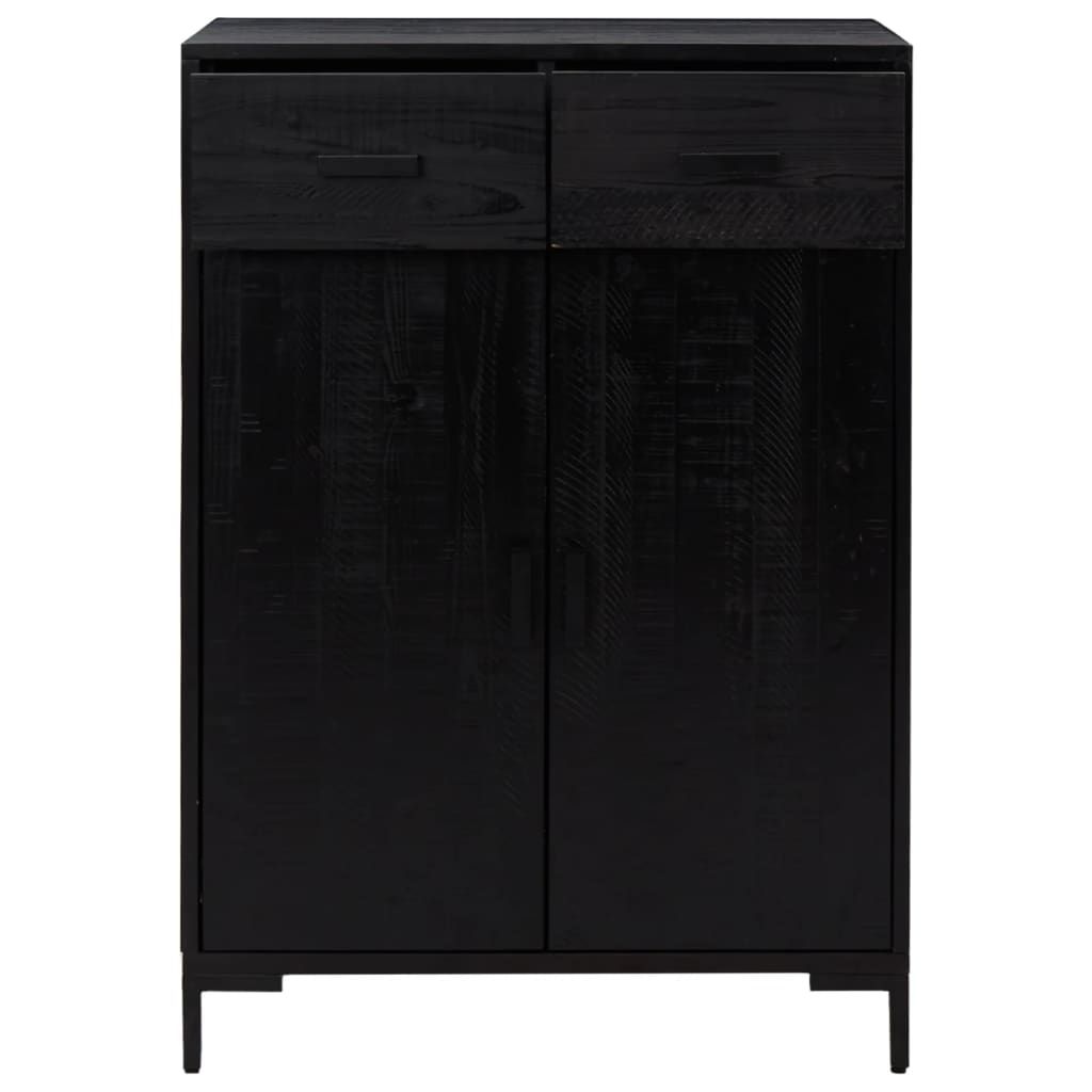 Vidaxl Schuhschrank 75x40x110 cm Festkiefer schwarz