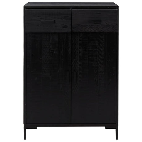 Vidaxl Schuhschrank 75x40x110 cm Festkiefer schwarz