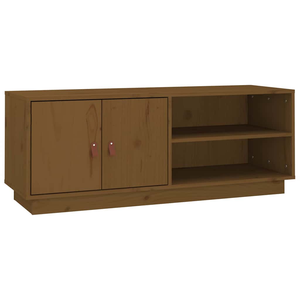Vidaxl tv-meubel 105x34x40 cm massief grenenhout honingbruin