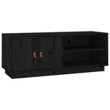 Vidaxl tv-meubel 105x34x40 cm massief grenenhout zwart