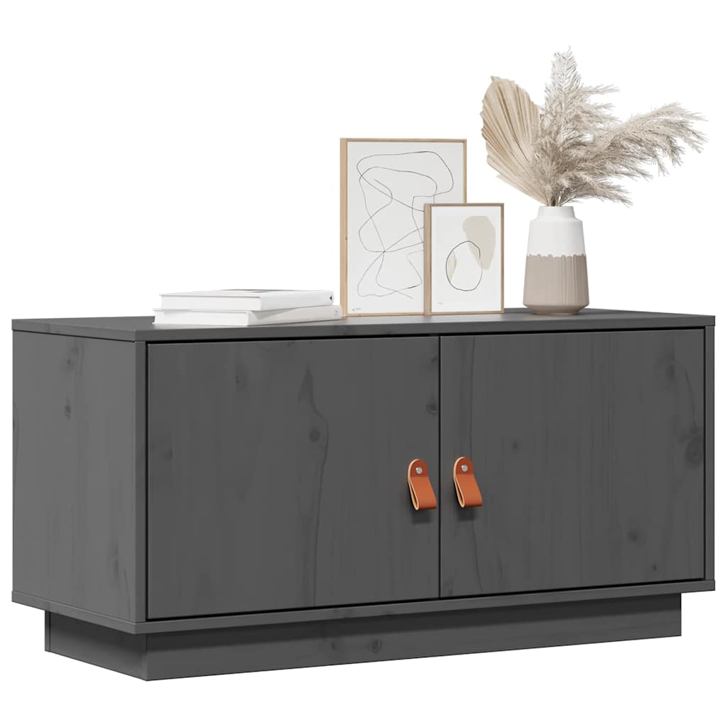 Vidaxl tv-meubel 80x34x40 cm massief grenenhout grijs