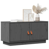 Vidaxl tv-meubel 80x34x40 cm massief grenenhout grijs