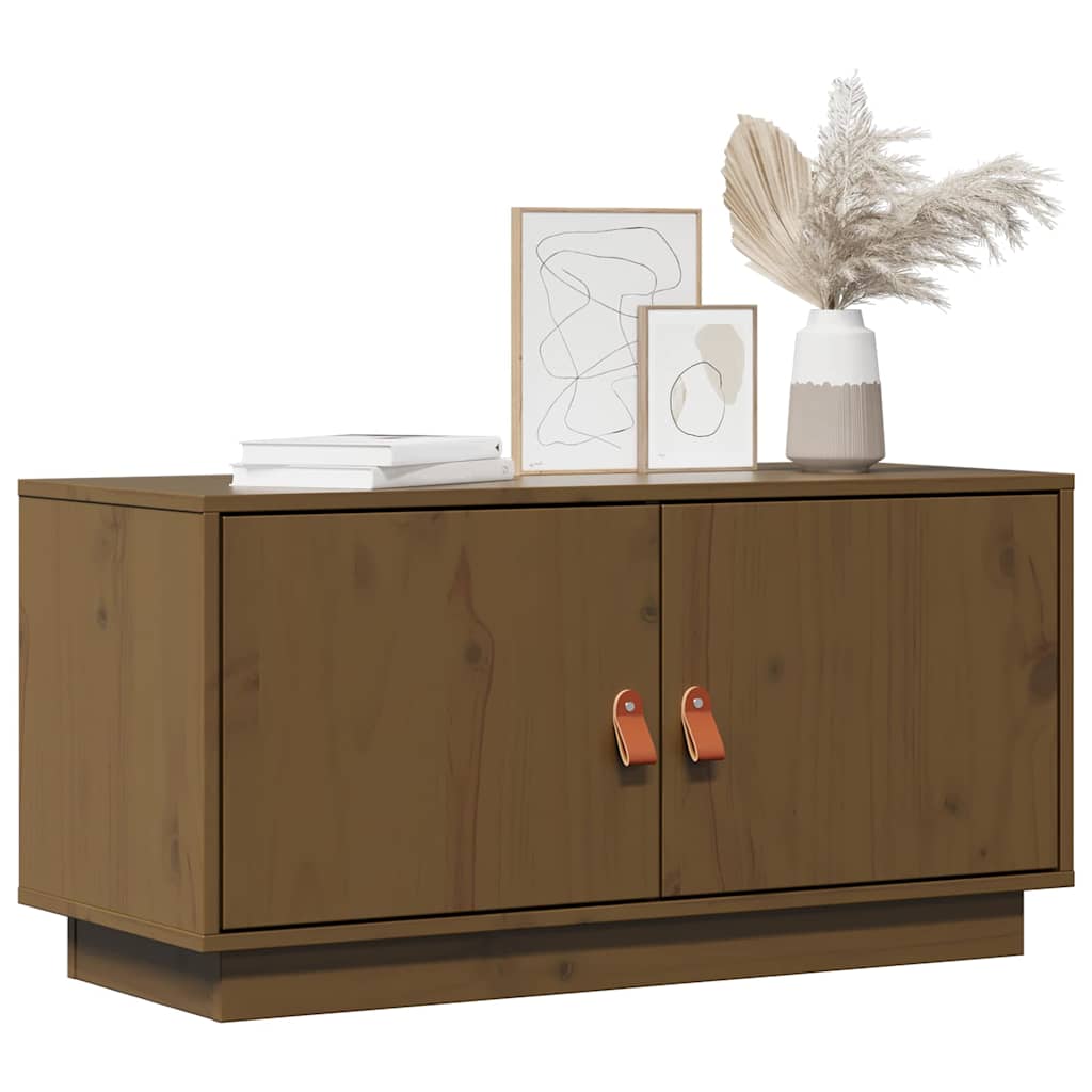 Vidaxl tv-meubel 80x34x40 cm massief grenenhout honingbruin
