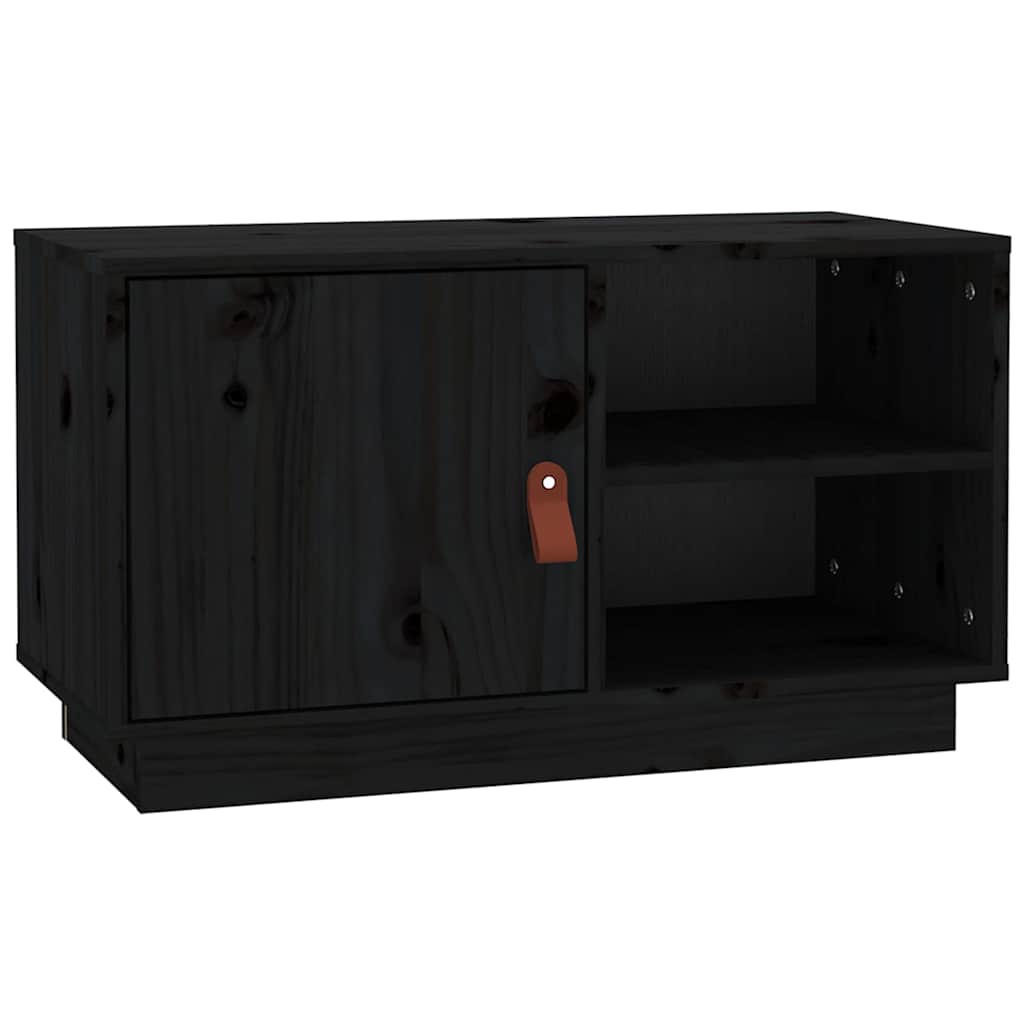 Vidaxl tv-meubel 70x34x40 cm massief grenenhout zwart