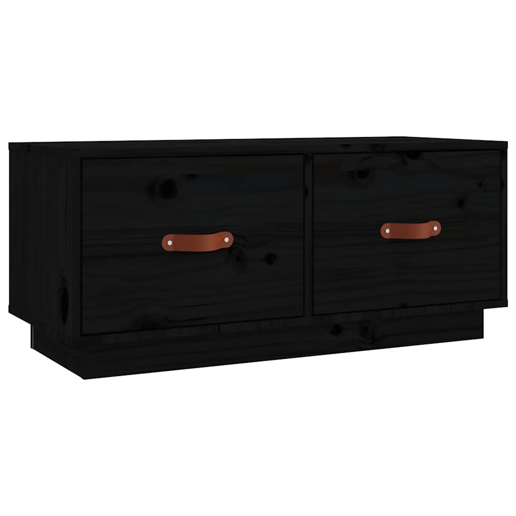 Vidaxl tv-meubel 80x34x35 cm massief grenenhout zwart