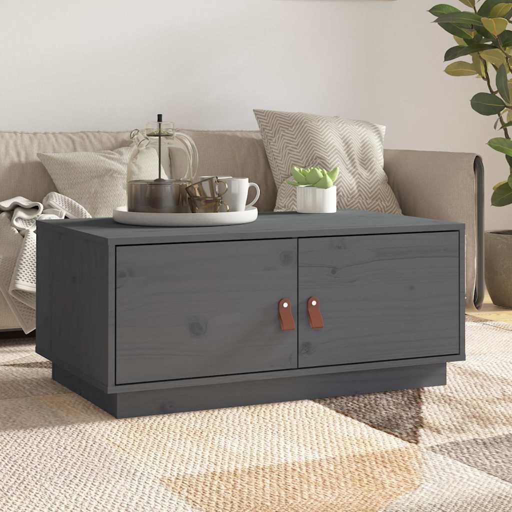 Vidaxl salontafel 80x50x35 cm massief grenenhout grijs