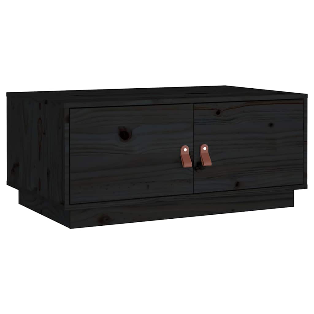 Vidaxl salontafel 80x50x35 cm massief grenenhout zwart